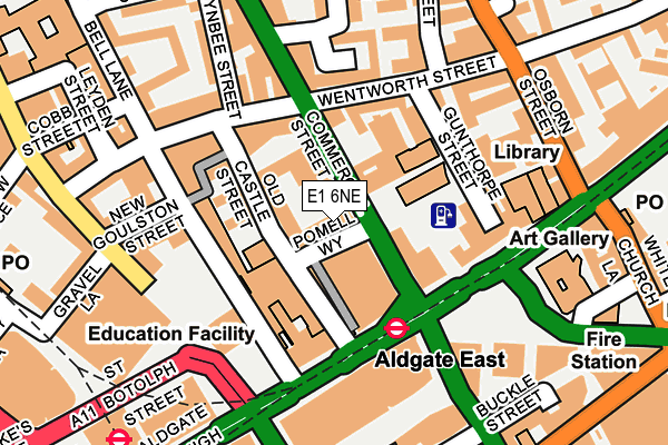 E1 6NE map - OS OpenMap – Local (Ordnance Survey)