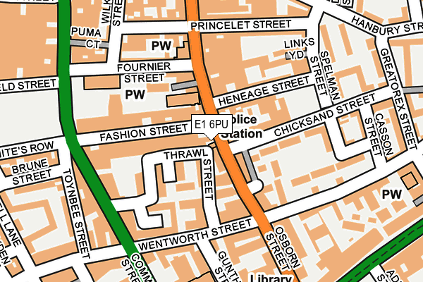 E1 6PU map - OS OpenMap – Local (Ordnance Survey)