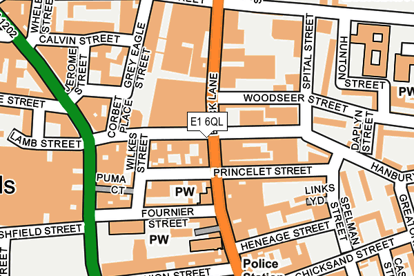 E1 6QL map - OS OpenMap – Local (Ordnance Survey)