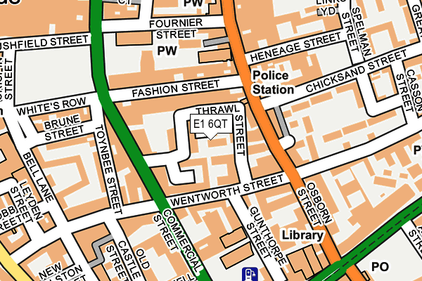 E1 6QT map - OS OpenMap – Local (Ordnance Survey)
