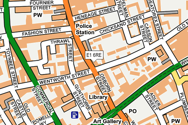 E1 6RE map - OS OpenMap – Local (Ordnance Survey)