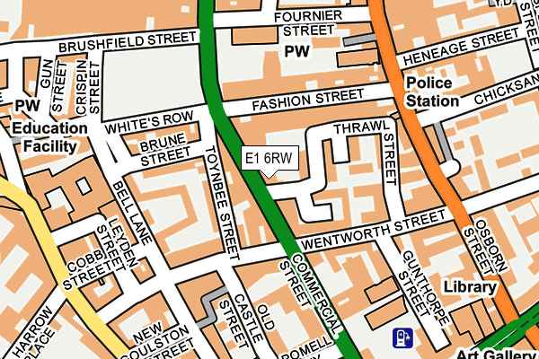 E1 6RW map - OS OpenMap – Local (Ordnance Survey)
