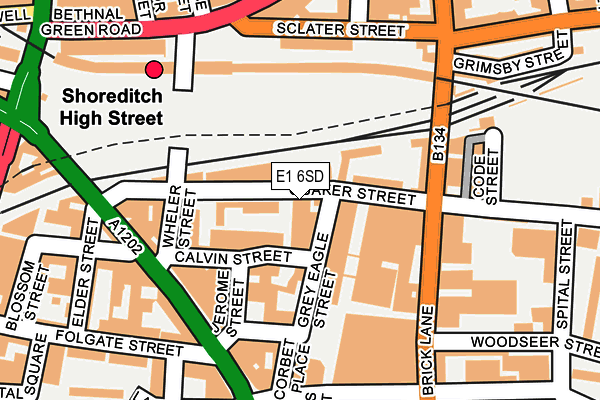 E1 6SD map - OS OpenMap – Local (Ordnance Survey)