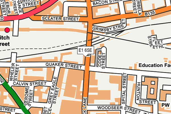 E1 6SE map - OS OpenMap – Local (Ordnance Survey)