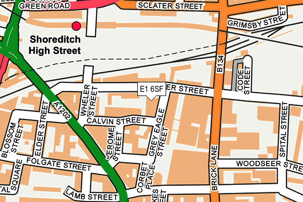 E1 6SF map - OS OpenMap – Local (Ordnance Survey)