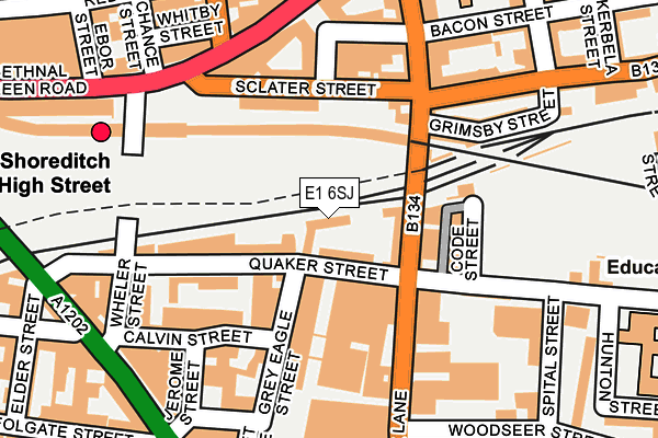 E1 6SJ map - OS OpenMap – Local (Ordnance Survey)