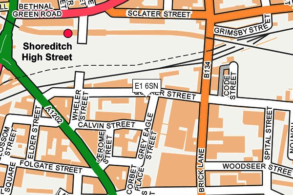 E1 6SN map - OS OpenMap – Local (Ordnance Survey)