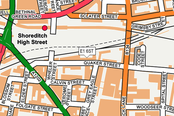 E1 6ST map - OS OpenMap – Local (Ordnance Survey)