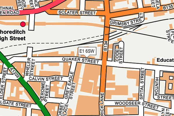 E1 6SW map - OS OpenMap – Local (Ordnance Survey)