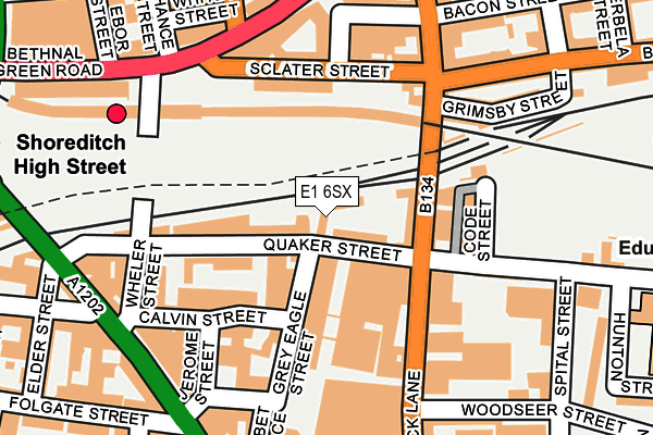 E1 6SX map - OS OpenMap – Local (Ordnance Survey)