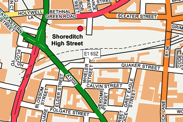 E1 6SZ map - OS OpenMap – Local (Ordnance Survey)