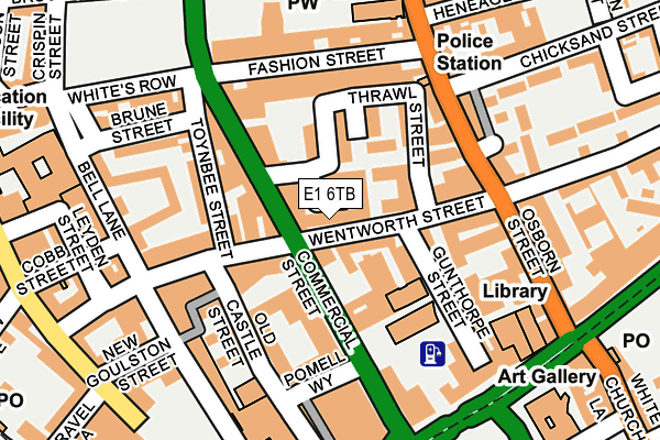 E1 6TB map - OS OpenMap – Local (Ordnance Survey)