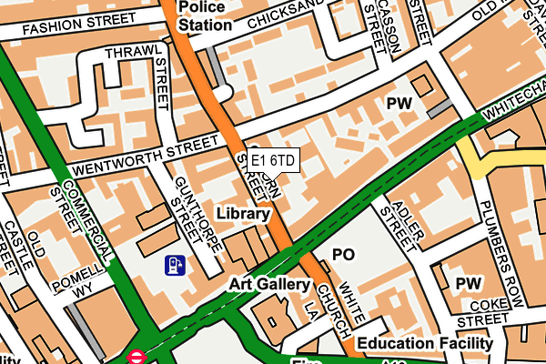 E1 6TD map - OS OpenMap – Local (Ordnance Survey)