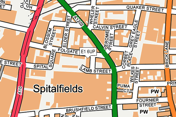 E1 6UP map - OS OpenMap – Local (Ordnance Survey)