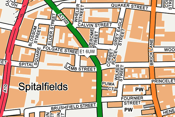 E1 6UW map - OS OpenMap – Local (Ordnance Survey)