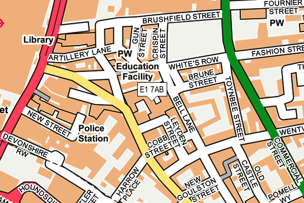 E1 7AB map - OS OpenMap – Local (Ordnance Survey)