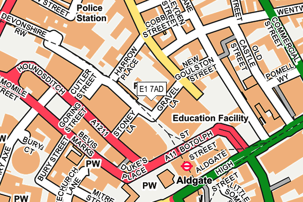 E1 7AD map - OS OpenMap – Local (Ordnance Survey)