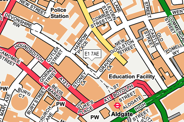 E1 7AE map - OS OpenMap – Local (Ordnance Survey)