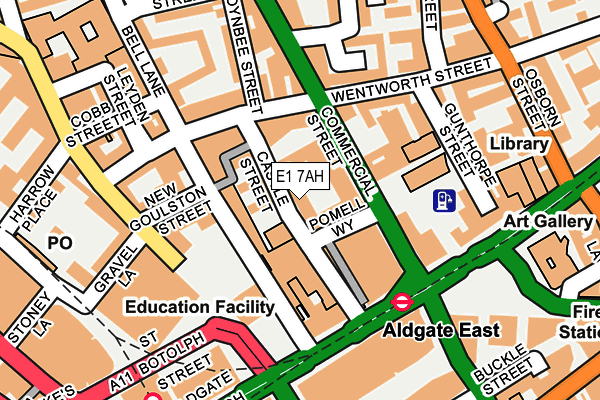 E1 7AH map - OS OpenMap – Local (Ordnance Survey)