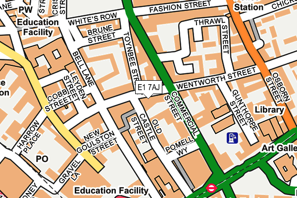 E1 7AJ map - OS OpenMap – Local (Ordnance Survey)