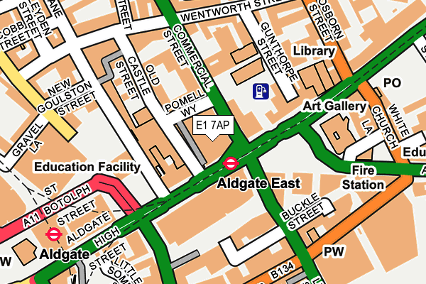 E1 7AP map - OS OpenMap – Local (Ordnance Survey)
