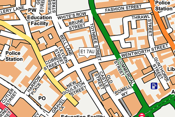 E1 7AU map - OS OpenMap – Local (Ordnance Survey)