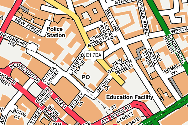 E1 7DA map - OS OpenMap – Local (Ordnance Survey)