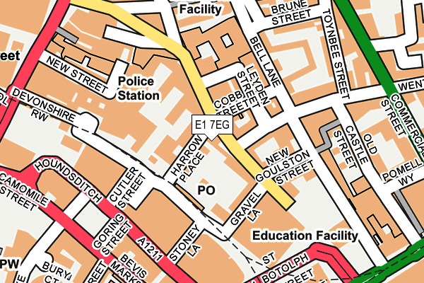 E1 7EG map - OS OpenMap – Local (Ordnance Survey)