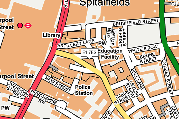 E1 7ES map - OS OpenMap – Local (Ordnance Survey)