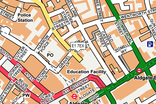 E1 7EX map - OS OpenMap – Local (Ordnance Survey)