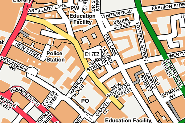 E1 7EZ map - OS OpenMap – Local (Ordnance Survey)