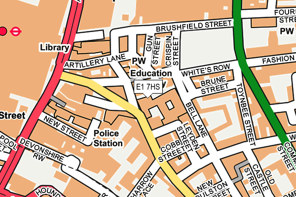 E1 7HS map - OS OpenMap – Local (Ordnance Survey)