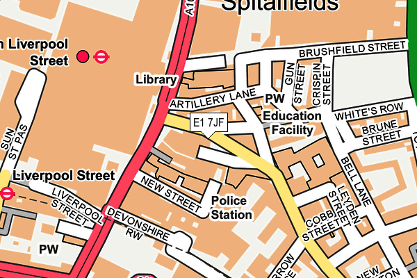 E1 7JF map - OS OpenMap – Local (Ordnance Survey)