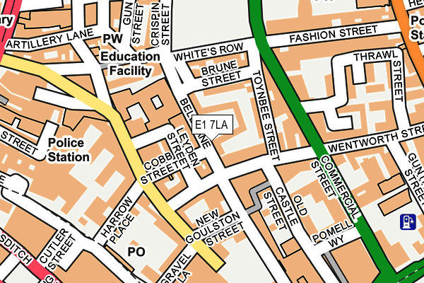 E1 7LA map - OS OpenMap – Local (Ordnance Survey)
