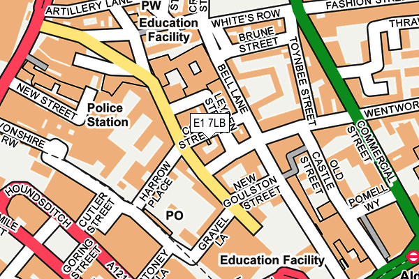 E1 7LB map - OS OpenMap – Local (Ordnance Survey)