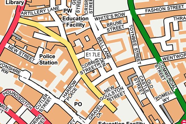 E1 7LE map - OS OpenMap – Local (Ordnance Survey)