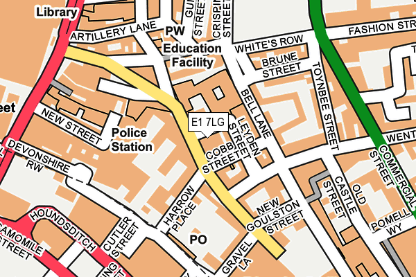 E1 7LG map - OS OpenMap – Local (Ordnance Survey)