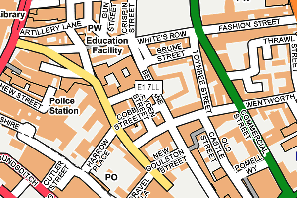 E1 7LL map - OS OpenMap – Local (Ordnance Survey)