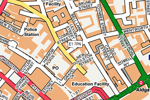 E1 7PN map - OS OpenMap – Local (Ordnance Survey)