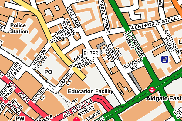 E1 7PR map - OS OpenMap – Local (Ordnance Survey)