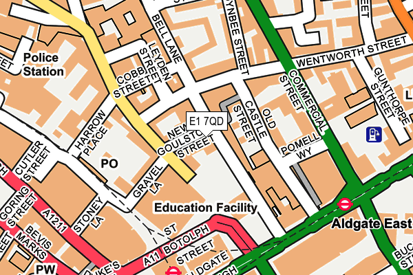 E1 7QD map - OS OpenMap – Local (Ordnance Survey)