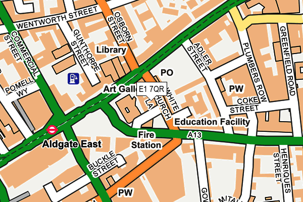 E1 7QR map - OS OpenMap – Local (Ordnance Survey)