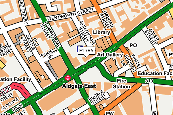 E1 7RA map - OS OpenMap – Local (Ordnance Survey)