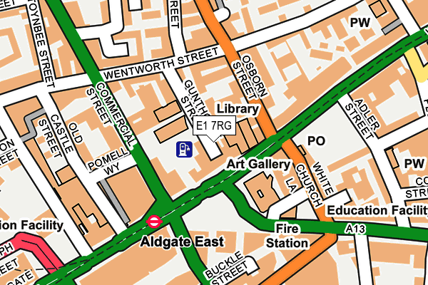 E1 7RG map - OS OpenMap – Local (Ordnance Survey)