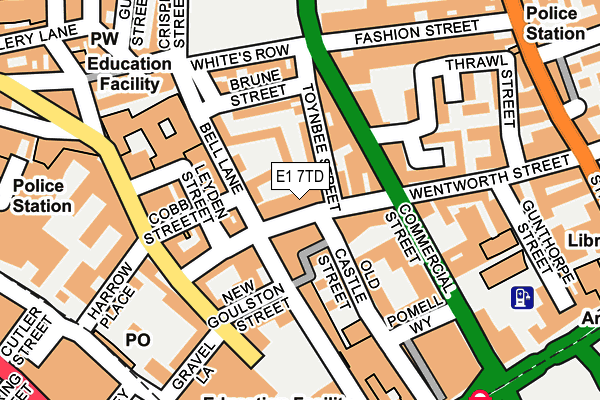 E1 7TD map - OS OpenMap – Local (Ordnance Survey)