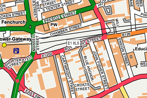 E1 8LS map - OS OpenMap – Local (Ordnance Survey)