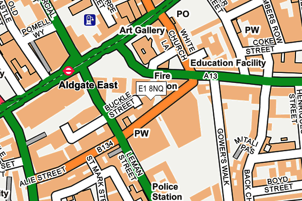 E1 8NQ map - OS OpenMap – Local (Ordnance Survey)