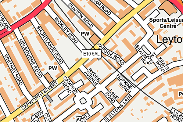E10 5AL map - OS OpenMap – Local (Ordnance Survey)