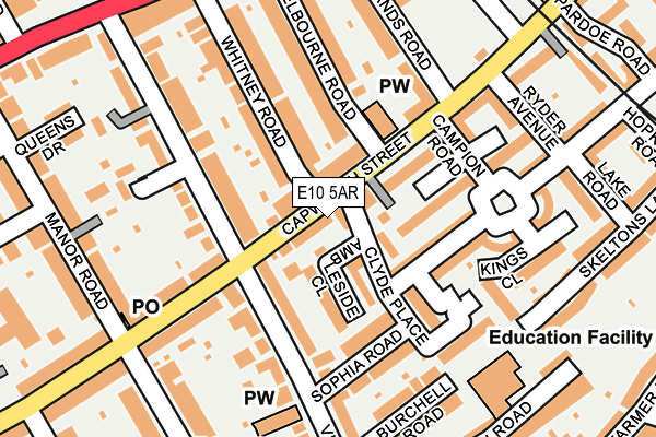 E10 5AR map - OS OpenMap – Local (Ordnance Survey)