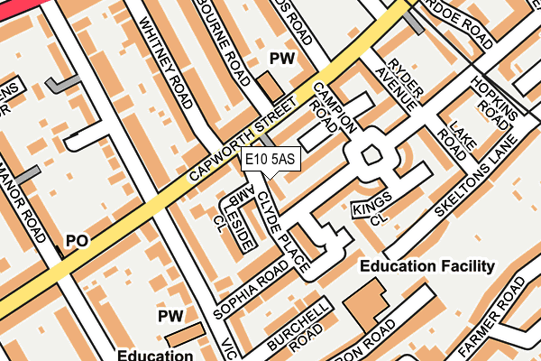 E10 5AS map - OS OpenMap – Local (Ordnance Survey)